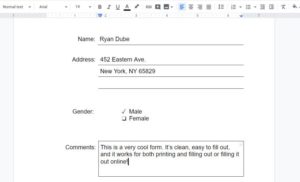 How to Make a Fillable Google Docs Form With Tables