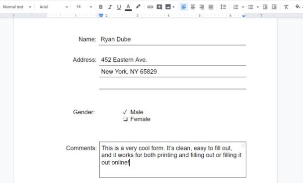 How to Make a Fillable Google Docs Form With Tables