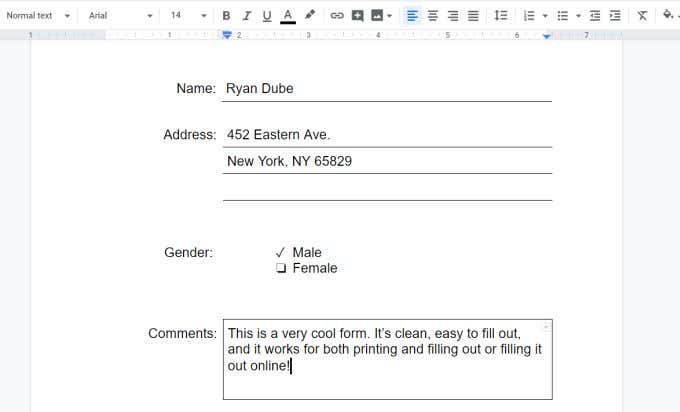 How to Make a Fillable Google Docs Form With Tables - 89