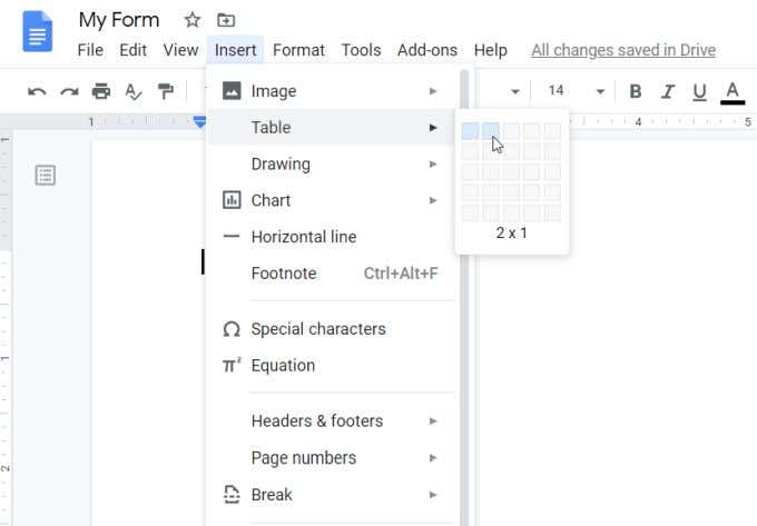 How To Make A Fillable Google Docs Form With Tables 2022 