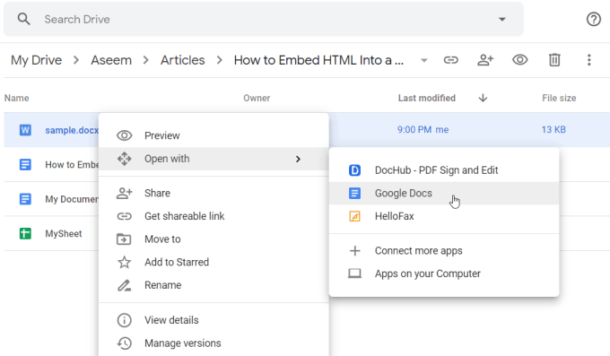 How To Embed HTML Into a Google Doc
