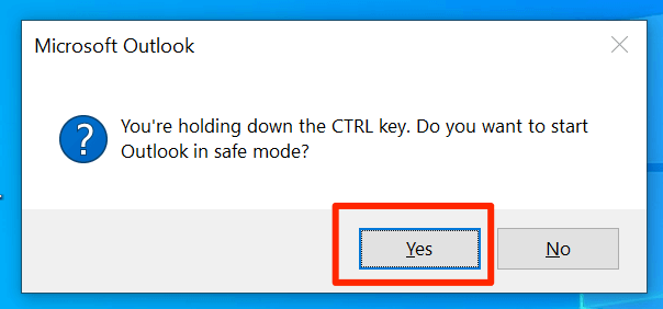 outlook only starts in safe mode