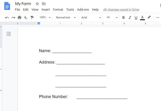 How to Make a Fillable Google Docs Form With Tables