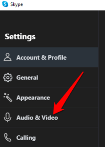 skype call sound not working