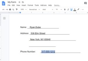 How to Make a Fillable Google Docs Form With Tables