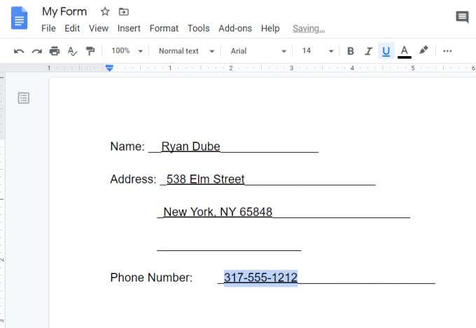 How To Make A Fillable Google Docs Form With Tables 2022 