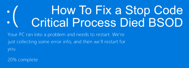 How to Fix a Stop Code Critical Process Died BSOD image 1