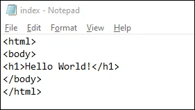 HTML in Notepad