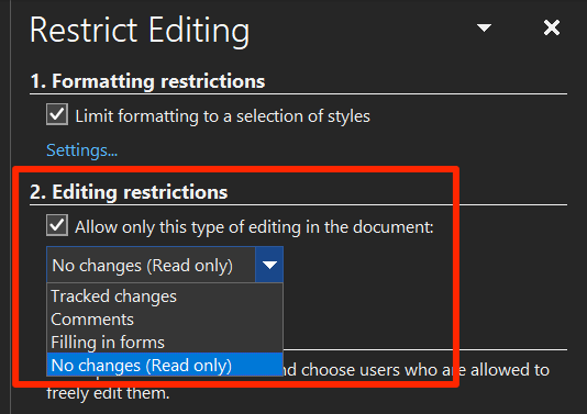 restrict editing greyed out word for mac 16.12