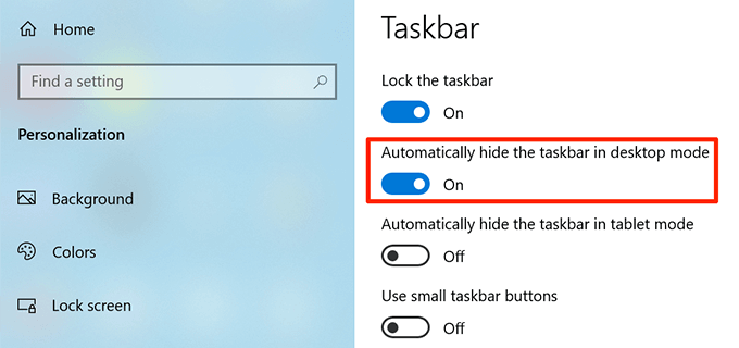 How To Hide The Taskbar In Windows 10 image 5
