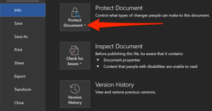 remove word document edit protection