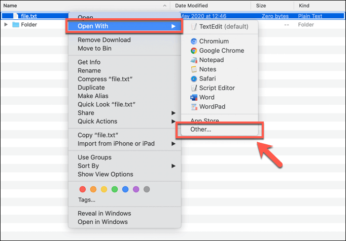 see default programs for all file types mac