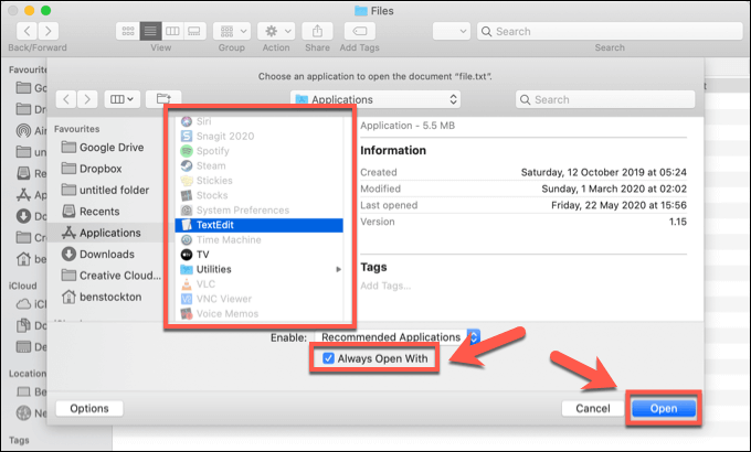 change default app for extension mac