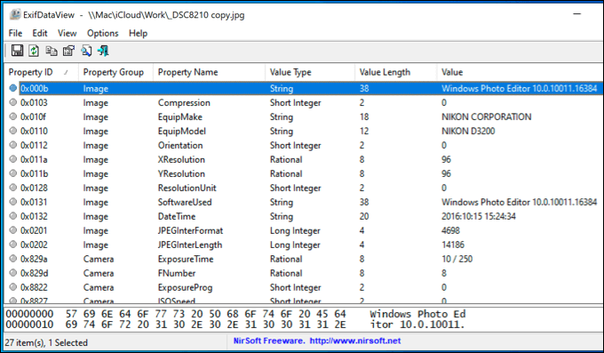 exif data viewer for mac