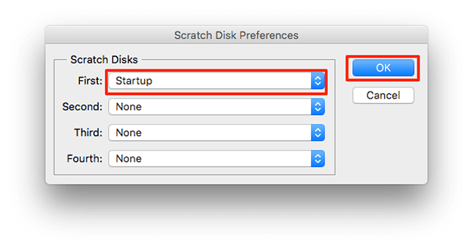 scratch disk for mac using photoshop