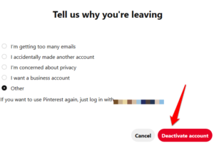 How To Deactivate Or Delete A Pinterest Account   Delete Pinterest Account Computer Deactivate Popup Reasons 300x208 