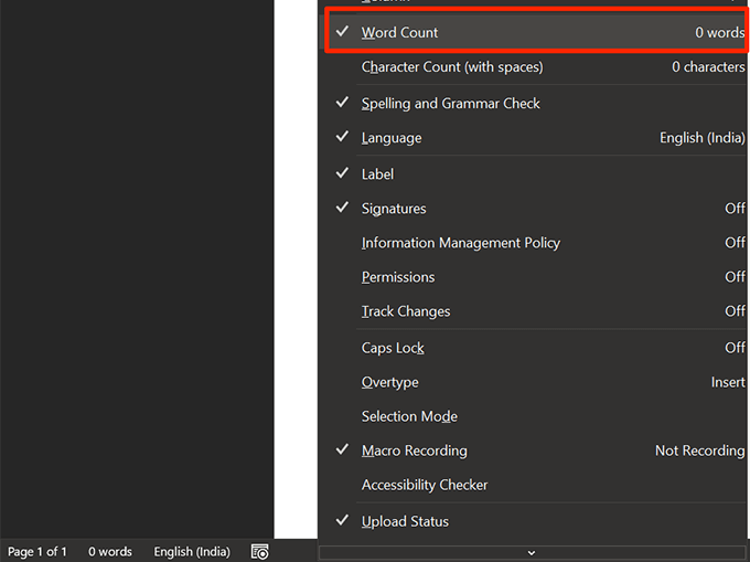 spelling and grammar check word count microsoft word