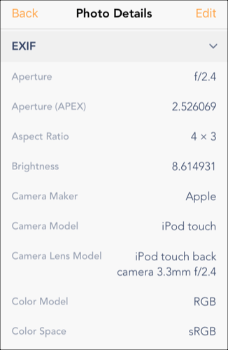 View Photo EXIF Metadata on iPhone  Android  Mac  and Windows - 64