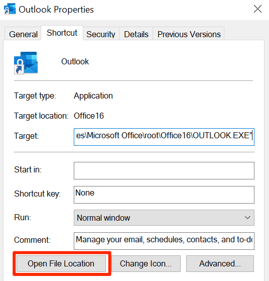 outlook will not load profile