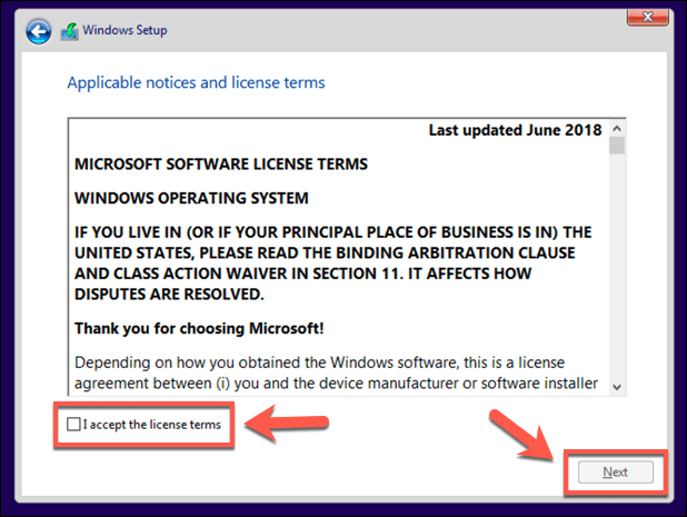 Windows Installation Agree License