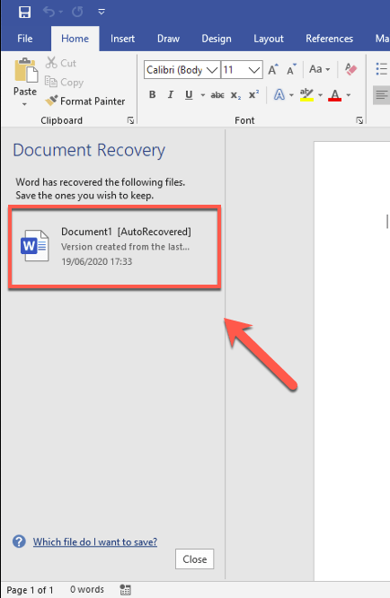 How To Recover A Word Document