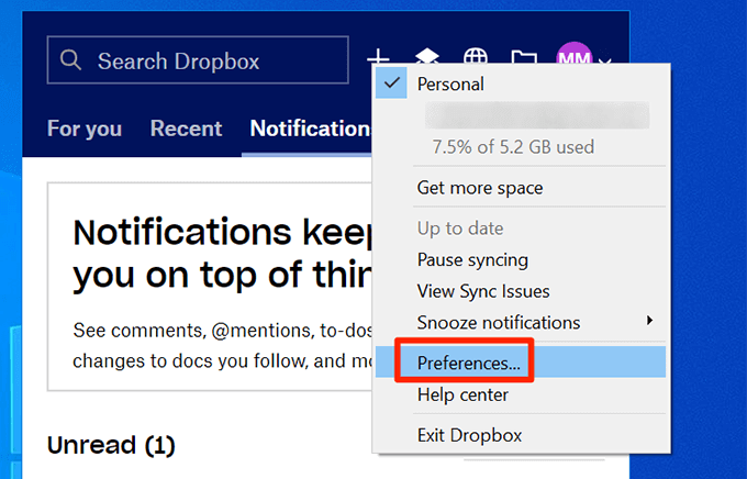dropbox not syncing after windows update