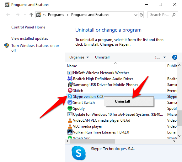 How To Uninstall Skype On Windows 10 image 5