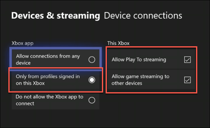 xbox one devices and streaming