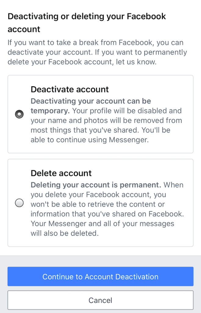 how to deactivate fb messenger
