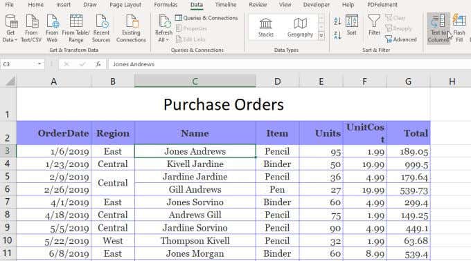 3 Ways To Split a Cell In Excel image 3