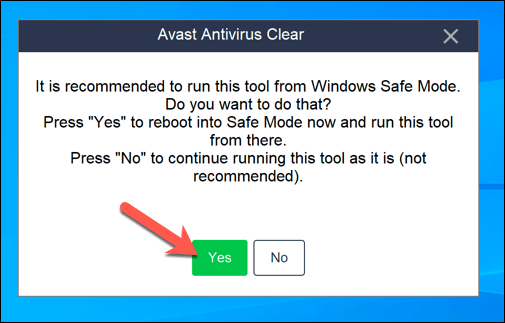 uninstall avast all the way through safe mode