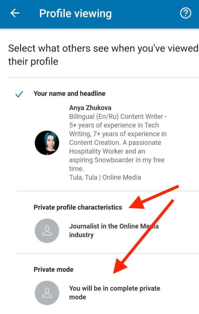 linkedin private mode 2022