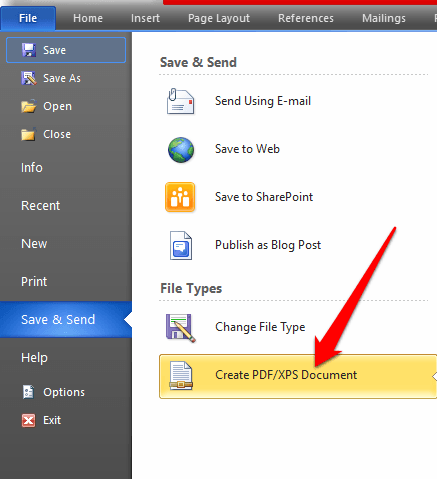 to change word document to pdf