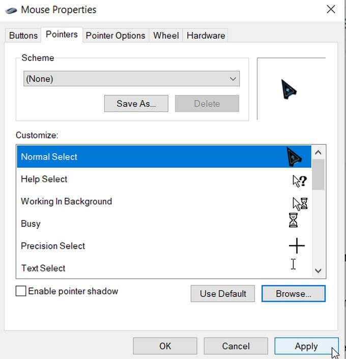 windows 10 default cursor download mac