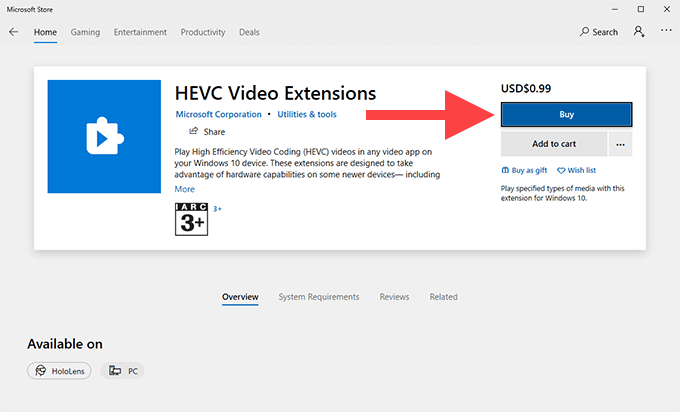 hevc video codec pack