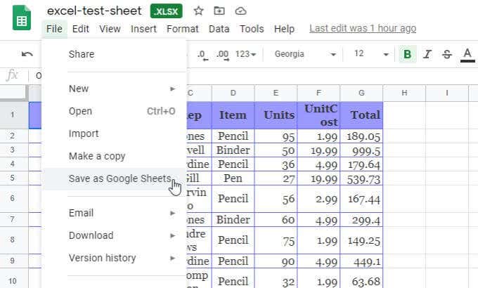 convert microsoft excel to google spreadsheet