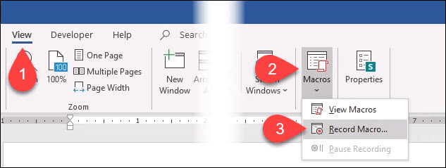 use macro recorder in word