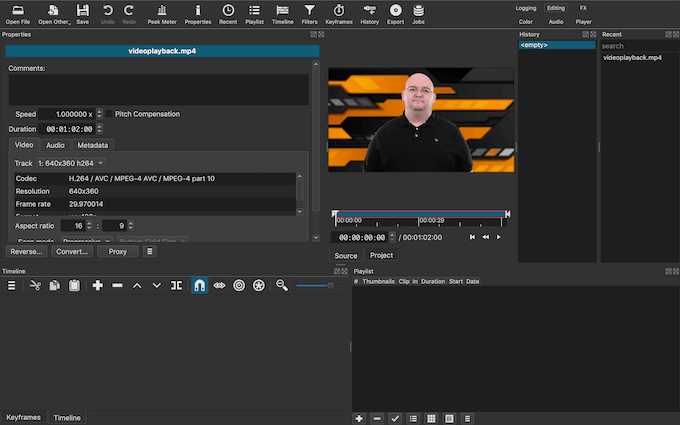 shotcut video editing software mac
