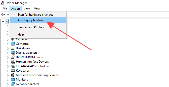 09 Device Manager Action Menu