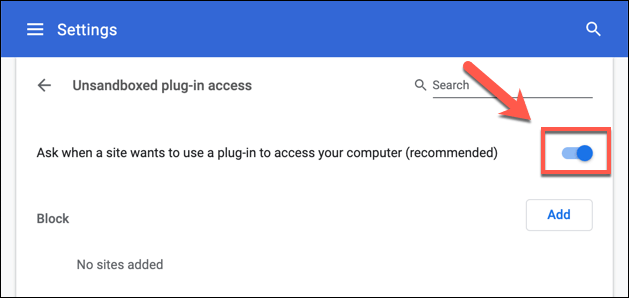 google chrome for mac disable plugins