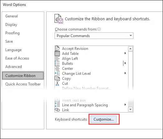 Create or Generate Keyboard Shortcuts for Microsoft Office - 67