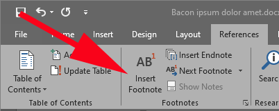how to add footnote in word document