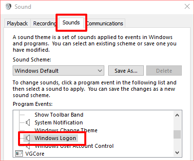 windows 10 startup sound not playing