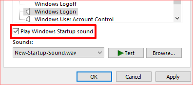 how to change windows startup sound