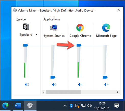 chrome not showing in volume mixer