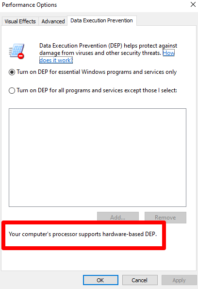 What is Data Execution Prevention in Windows 10 image 9