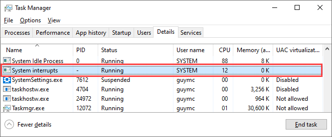 Система прерывания грузит процессор виндовс 10. System interrupts. Системные прерывания Windows 10 грузит процессор. System interruptions. Системные прерывания 100 цп