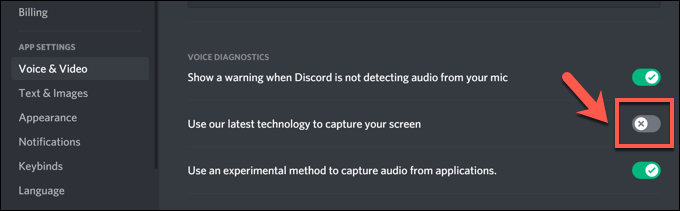 screen sharing discord doesnt work