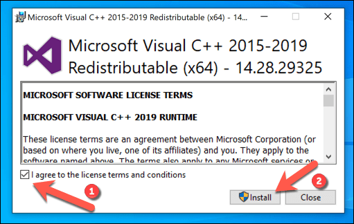 9 Visual Studio Runtime Begin Installation