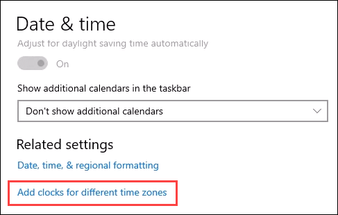 add clock to desktop windows 10